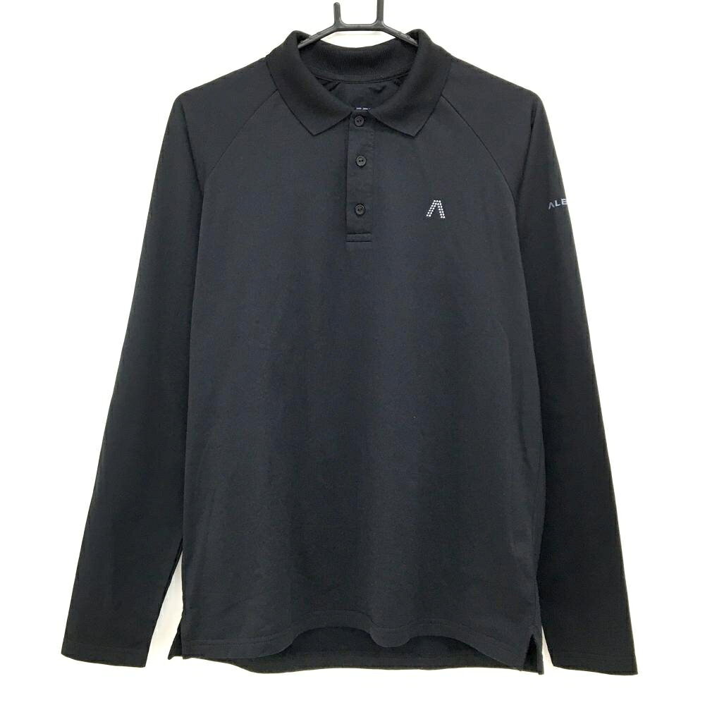 【超美品】アルベルト 長袖ポロシャツ 黒 胸刺しゅう ブランドタグひび メンズ S ...