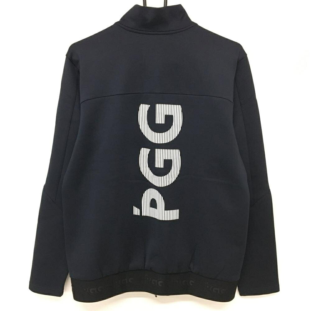 【新品】PGGパーリーゲイツ ジャケット ネイビー×白 バックロゴ 後ろ裾ゴム ダブル...