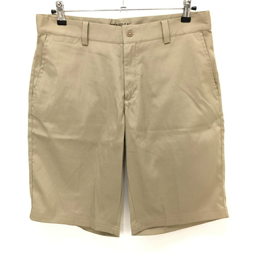 【25%OFFクーポン配布中！9/14まで】【美品】ナイキゴルフ ハーフパンツ ベージュ ストレッチ ロゴ刺しゅう メンズ XL ゴルフウェア NIKE