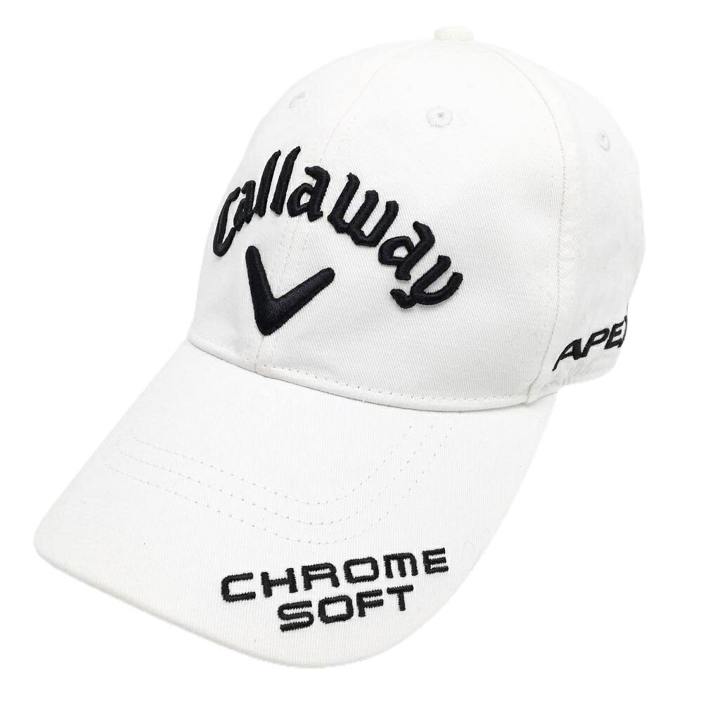 【超美品】キャロウェイ キャップ 白×黒 立体ロゴ刺しゅう FR ゴルフウェア Callaway