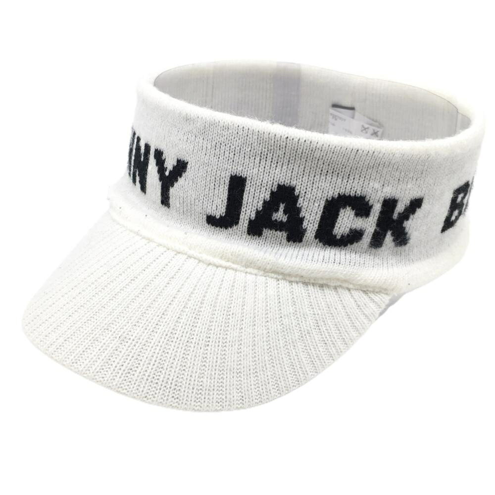 ジャックバニー ニットサンバイザー 白×黒 ロゴ FR ゴルフウェア Jack Bunny