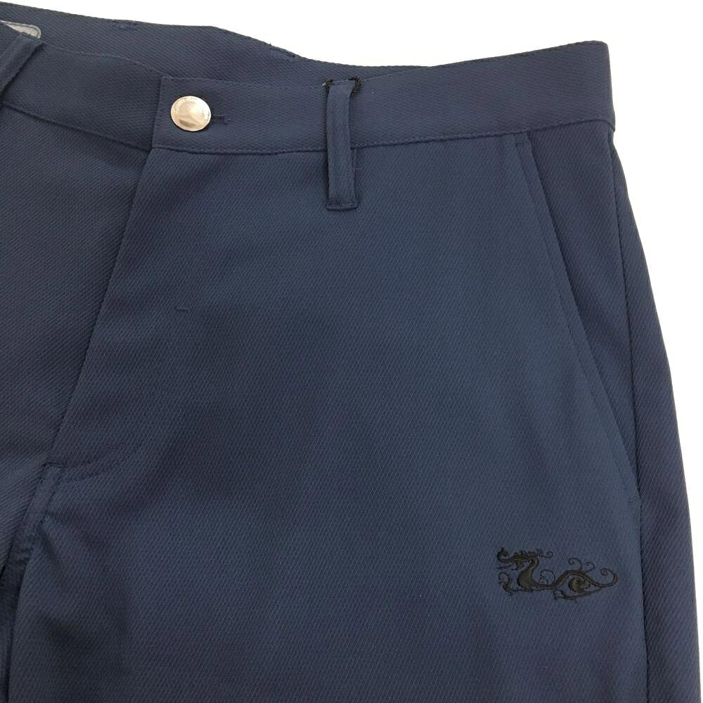 【新品】ダンスウィズドラゴン パンツ ネイビー×ライトブルー ロゴ刺しゅう 接触冷...