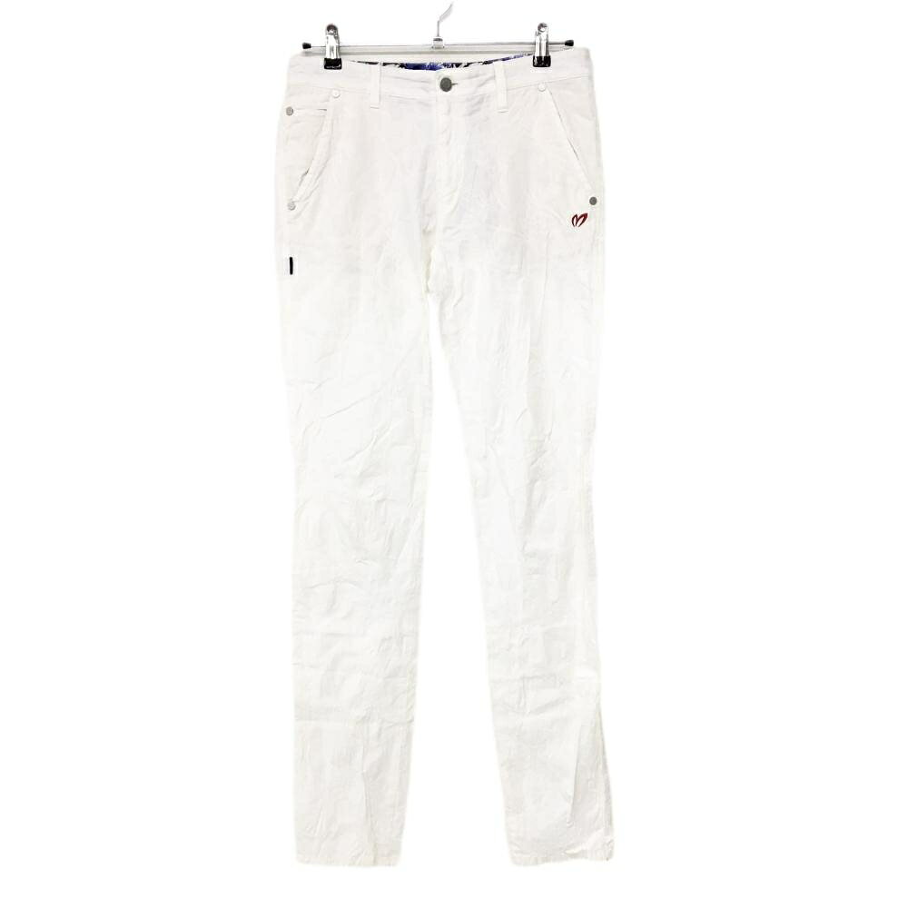 【美品】マスターバニー パンツ 白 リーフ柄子模様 ストレッチ メンズ 4(M) ゴルフ...
