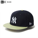 NEW ERA ニューエラ 14703383 59FIFTY GORO NAKATSUGAWA(MIN-NANO) ニューヨーク・ヤンキース メルトン ネイビー ライトグリーン