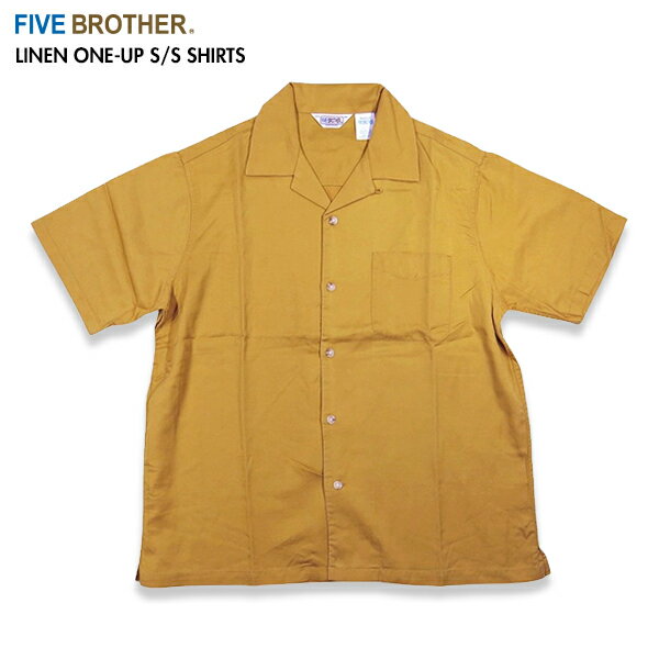 Rakuten - [2026最新モデル] FIVE BROTHER ファイブブラザー 152620 リネンワンナップショートスリーブシャツ 半袖 オープンカラー