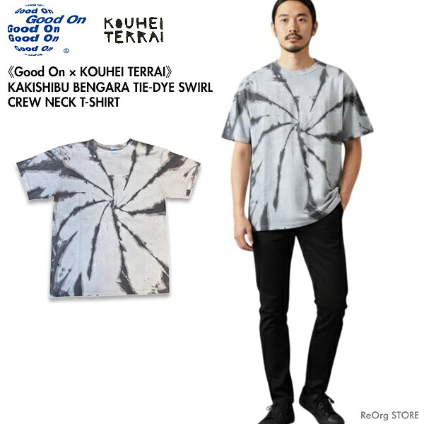  Good On × KOUHEI TERRAI グッドオン 寺井康平 コラボ KTER2601 柿渋弁柄 渦 S/S Tシャツ 半袖 綿 メンズ ユニセックス 日本製