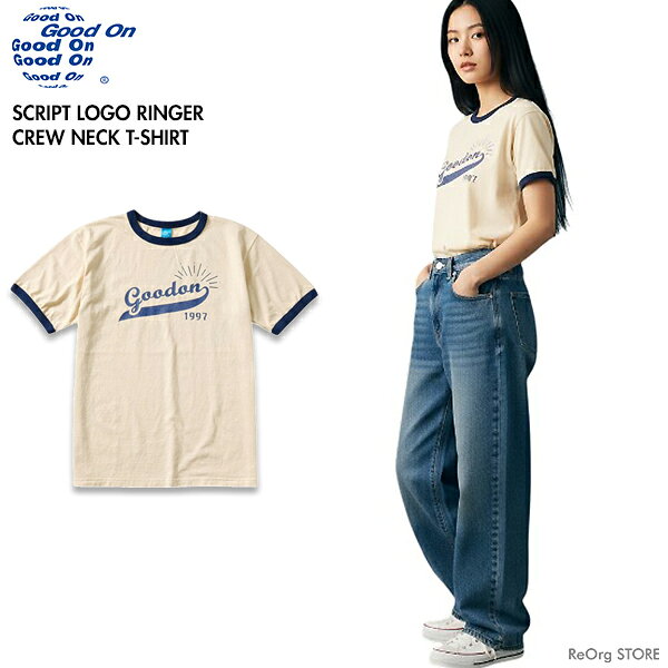  Good On グッドオン OLSR1271P スクリプト ロゴ リンガー Tシャツ RINGER 半袖 USAコットン 綿 メンズ レディース ユニセックス 日本製
