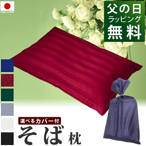 選べる3タイプ そば枕 日本製 35×50cm カバーセット 《雅》| 枕 かため 頚椎安定型 ぎっ...