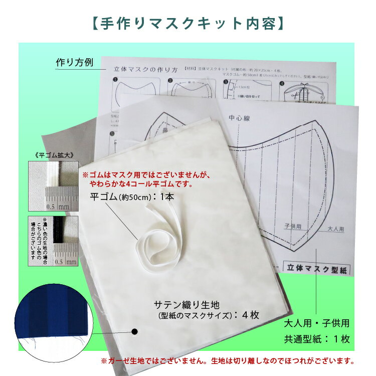 【数量限定】 布マスク 手作りキット 平ゴムタ...の紹介画像2