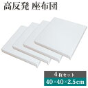 高反発 シートクッション 4枚セット 40×40×2.5cm ヌードクッション | 40×40cm クッション 座布団 薄手 薄型 高反発クッション 椅子 ソファー 子供 リビング フロアクッション 持ち運び コンパクト シート チェアパッド 疲れにくい 和室 来客用 正方形 小さめ 4枚組