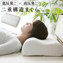 Wウレタン枕 高反発 × 低反発 53×32cm | カバーセット 低反発枕 高反発枕 頸椎枕 肩こり もっちり 体圧分散 いびき対策 いびき防止 ストレートネック ピロー 安眠 快眠 洗えるカバー付き 波型 ウェーブ枕 通気性抜群 仰向け 二層構造 高め 低め(3)