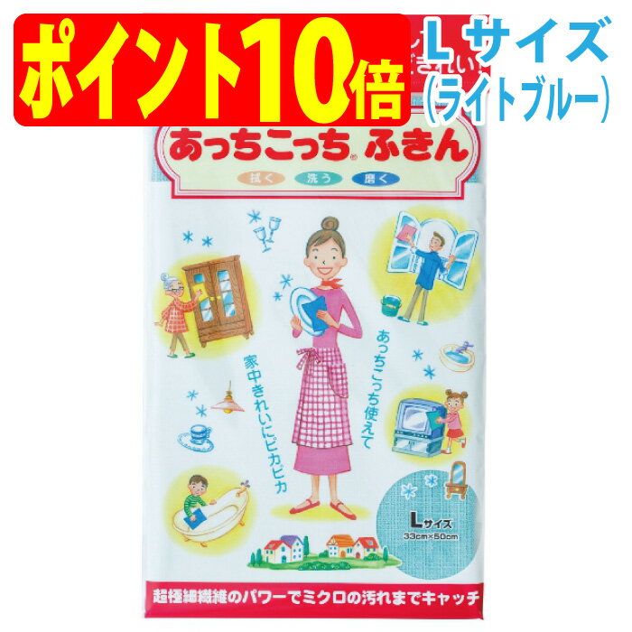 あっちこっち ふきん Lサイズ（ライトブルー）拭く 洗う 磨く TEIJIN テイジン（帝人）【ゆうパケット 追跡可能メール便 送料無料（配送日時指定 不可）】【ポイント10倍】【送料無料】【smtb-TK】