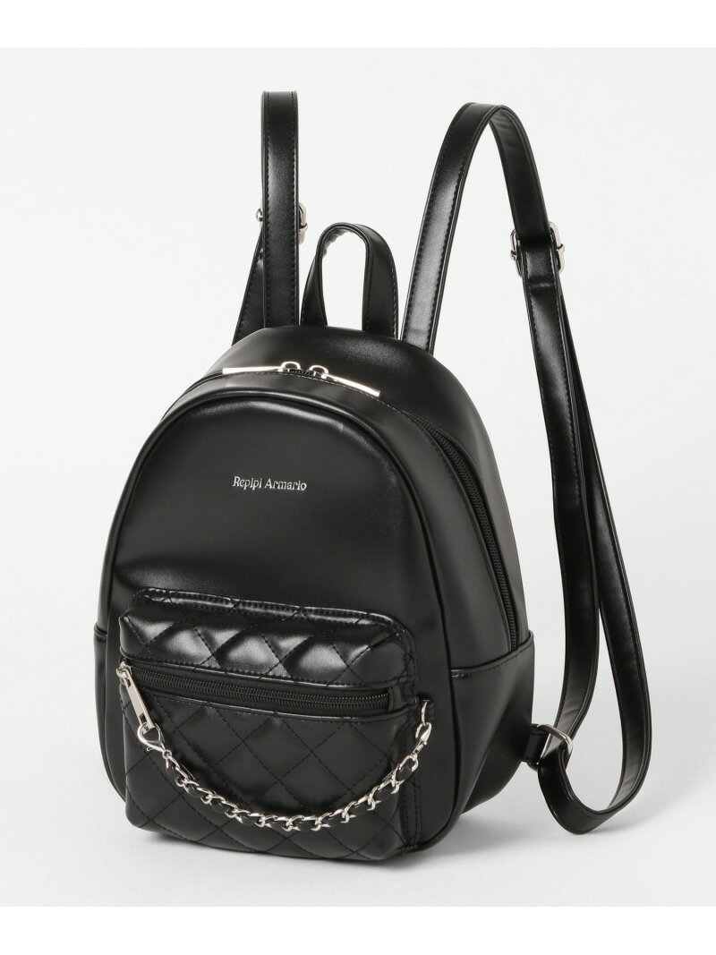 チェーンキルトフェイクレザーミニリュック repipi armario レピピアルマリオ バッグ リュック・バック..