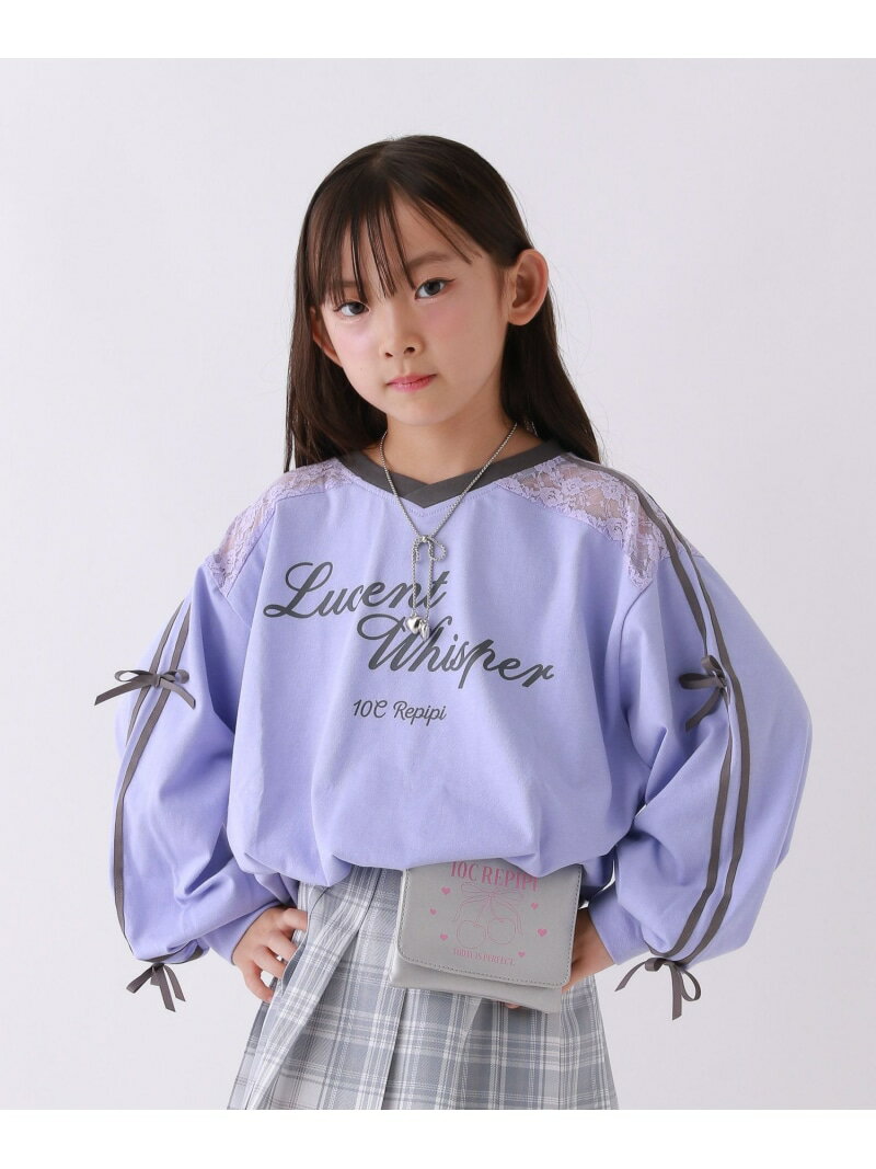 【10C REPIPI】レースリボンロンT 10C REPIPI レピピアルマリオ トップス カットソー・Tシャツ パープル ホワイト ブラック[Rakuten Fashion]のサムネイル