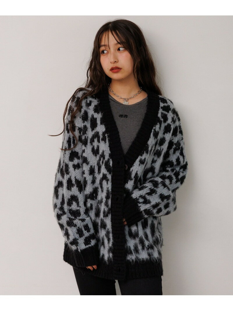 【洗えるニット】レオパードシャギーカーディガン repipi armario レピピアルマリオ トップス カーディ..