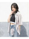 【接触冷感/UVカット】チェックルーズシャツ repipi armario レピピアルマリオ トップス シャツ・ブラウス ホワイト ピンク ブラック【送料無料】...