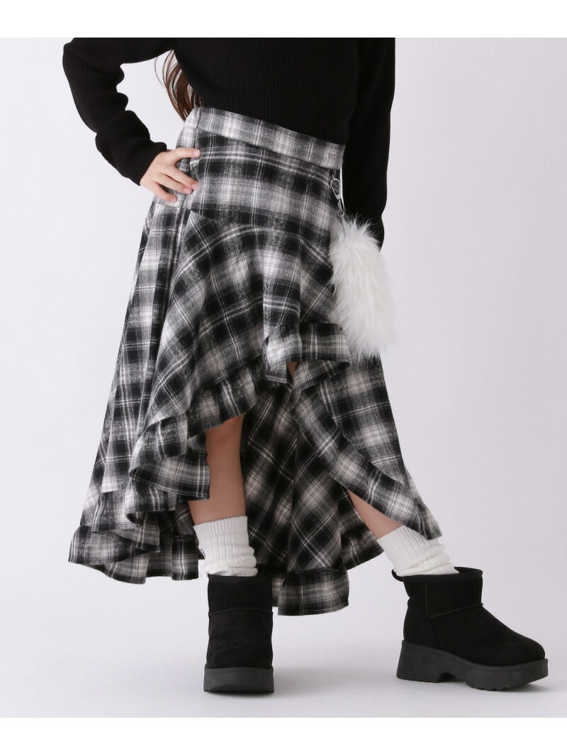 【10C REPIPI】アシメチェックスカート 10C REPIPI レピピアルマリオ スカート ロング・マキシスカート ブラウン ブラック【送料無料】[Rakuten Fashion]