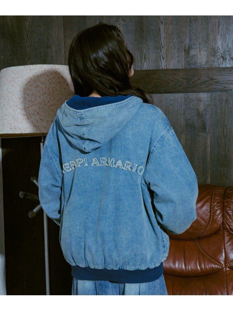 ナカワタデニムフードブルゾン repipi armario レピピアルマリオ ジャケット・アウター ブルゾン・ジャ..