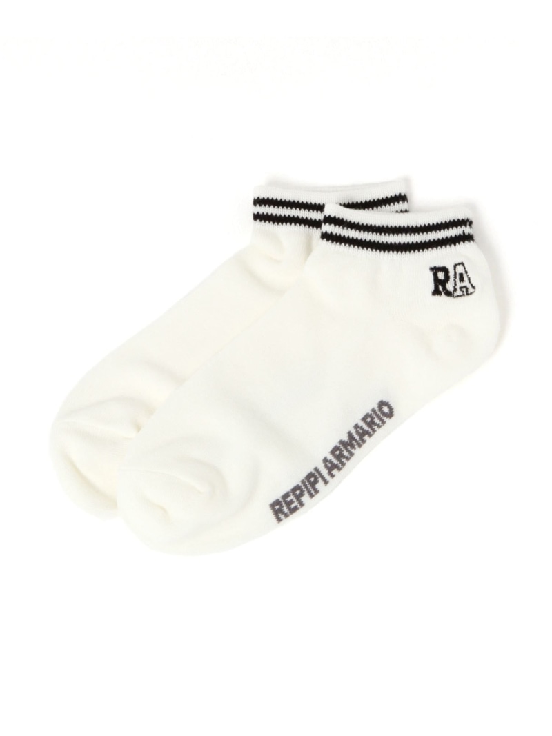 RAロゴWラインソックス repipi armario レピピアルマリオ 靴下・レッグウェア 靴下 ブルー ピンク グレ..