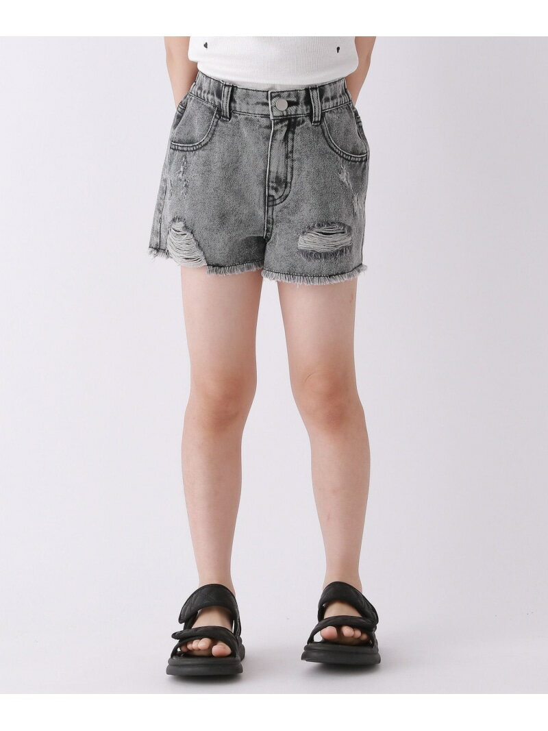 【SALE／36%OFF】【10C REPIPI】ダメージデニムショートパンツ 10C REPIPI レピピアルマリオ パンツ その他のパンツ ブラック ブルー【RBA_E】[Rakuten Fashion]のサムネイル