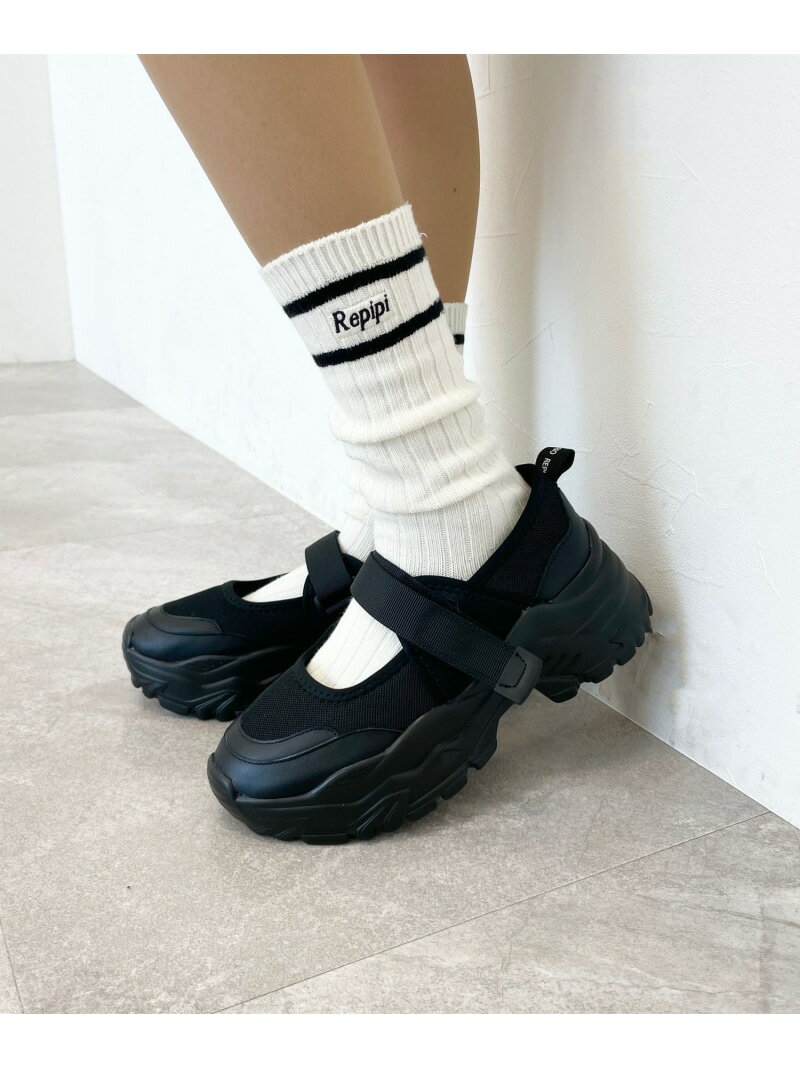 ラインルーズソックス repipi armario レピピアルマリオ 靴下・レッグウェア 靴下 ネイビー ホワイト レッド グリーン ブルー ブラック ピンク パープル オレンジ[Rakuten Fashion]のサムネイル