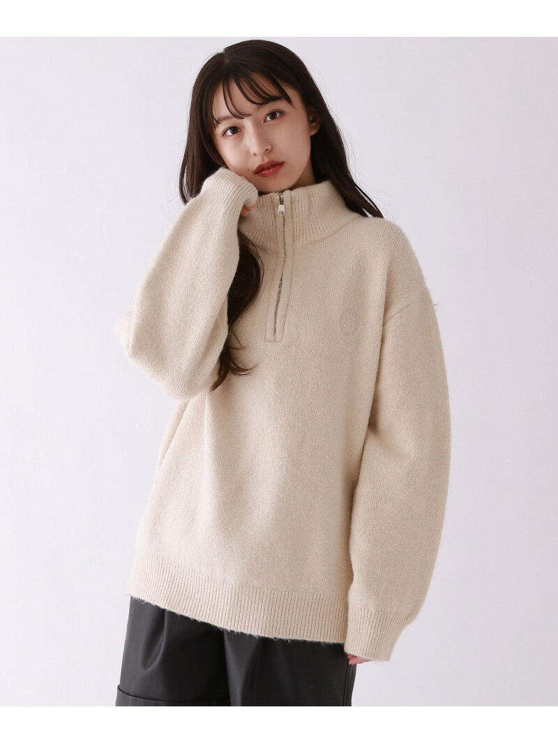 【SALE／50%OFF】フワモチハーフZIPニット repipi armario レピピアルマリオ トップス ニット ホワイト グレー ブルー【RBA_E】[Rakuten Fashion]のサムネイル