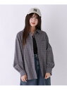 【SALE/50%OFF】チェックルーズシャツ repipi armario レピピアルマリオ トップス シャツ・ブラウス ブルー ブラウン【RBA_E】[Ra...