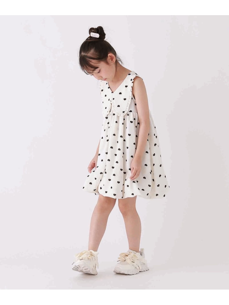 【SALE／30%OFF】【10C REPIPI】ハート総柄ワンピース 10C REPIPI レピピアルマリオ ワンピース・ドレス チュニック ブラック ホワイト【RBA_E】[Rakuten Fashion]