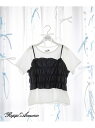【SALE/50%OFF】【girly line】リボンシャーリングキャミ×Tシャツ repipi armario レピピアルマリオ トップス アンサンブル ベ...