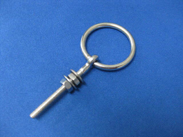 ステンレス丸カンボルト(ミリネジ)BR-3Mです。円の太さ3ミリ、内径25ミリ、ボルトの長さ35ミリです。