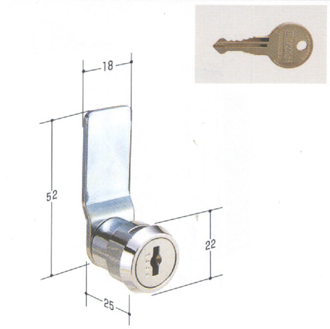 60-2MAカムロック錠LOCKER010(KR-40　KR40) 玄関 ドア 扉 修理 補修 交換 部品 パーツ