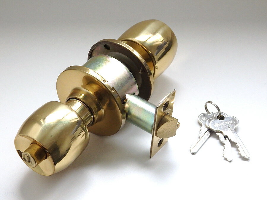 SKBロック錠(ユニロック錠)SKB-G25-US3(金ピカ色)玄関錠タイプ 3本カギ付 バックセット60ミリ☆☆U-SHINSHOWA ショウワ 昭和☆ユニロック錠 円筒錠☆U-SHINSHOWA ショウワ 昭和☆☆ 玄関 ドア 扉 修理 補修 交換 部品 パーツ