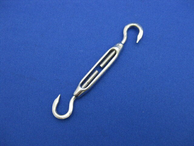 ステンレス枠式ターンバックル（フック&フック）TB-3Hです。太さ3ミリ、最小全長80ミリです。