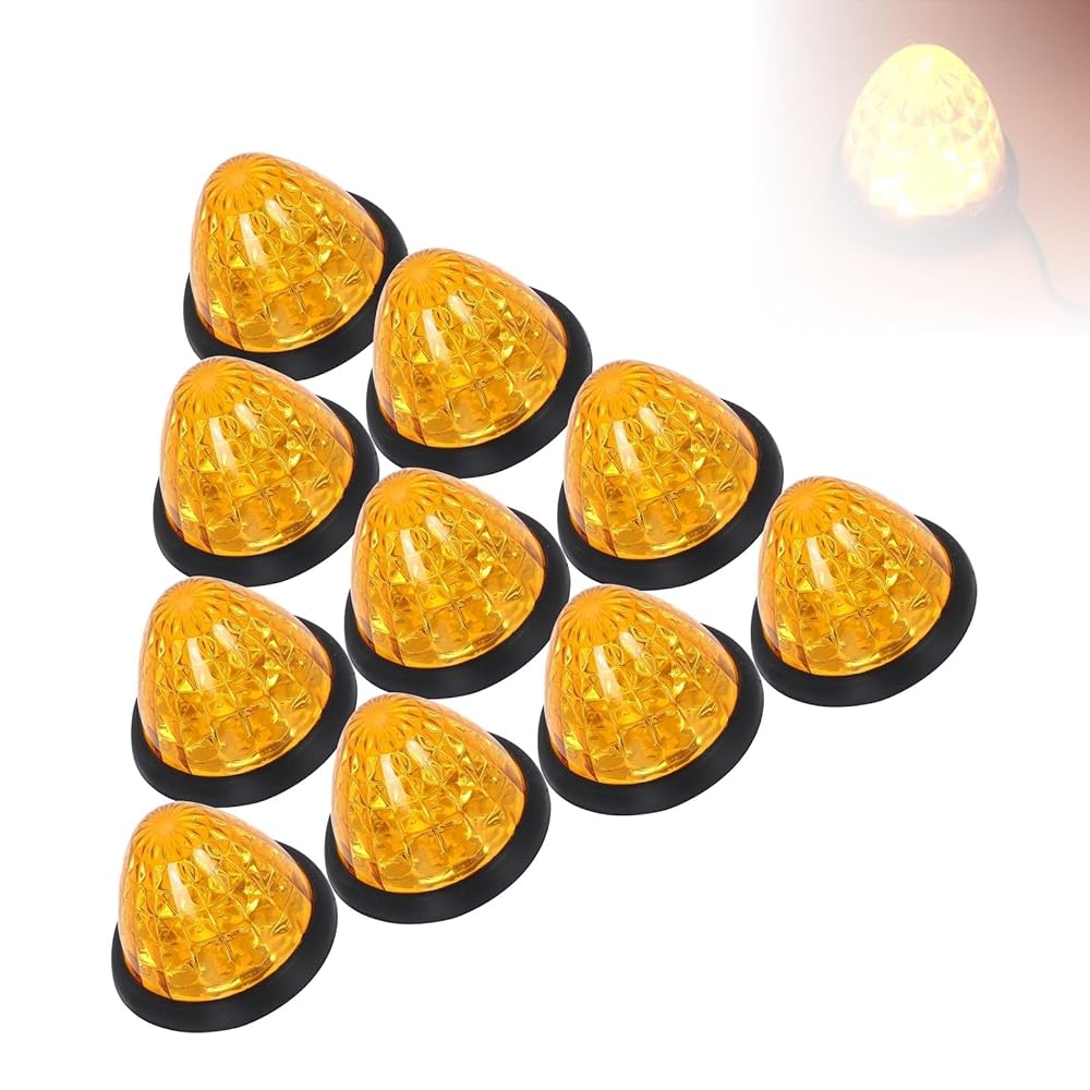 マーカーランプ 24V 10個 サイドマーカー トラック 点灯保証 丸型 シャーシ ダイヤモンド カット レン..