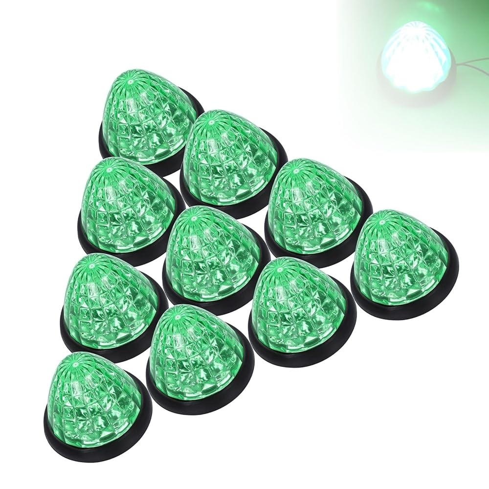 マーカーランプ 24V 10個 サイドマーカー トラック 点灯保証 丸型 シャーシ ダイヤモンド カット レン..