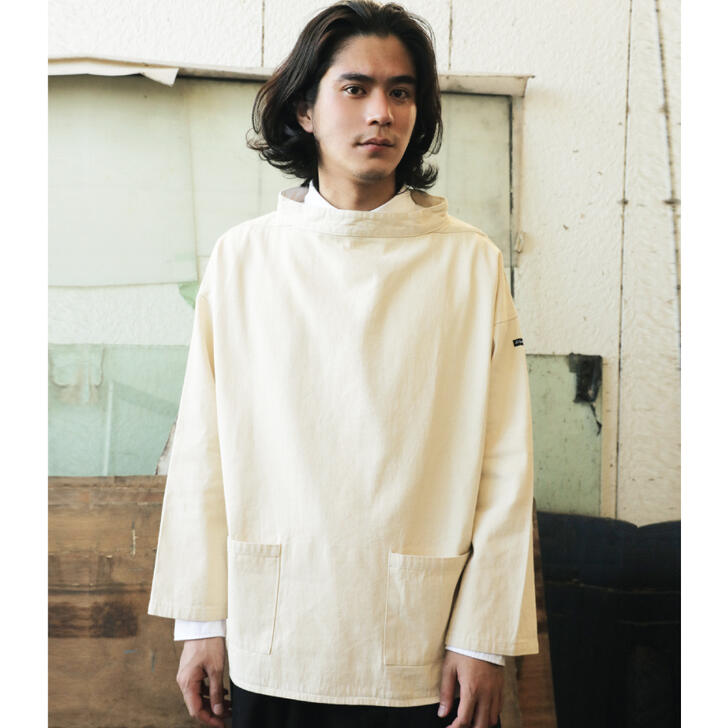 【Le Pigeon Voyageur】TWILL SMOCK スモック ツイル スタンドカラー パッチポケット フィッシング TOPS 上着 作業着 フィッシャーマン ユニセックス ツイルスモック コットン ピジョン