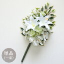 仏花 お墓用 仏壇用 造花 カサブランカ 胡蝶蘭 プレミアム仏花 単品(1束) アレンジメント 墓参り お供え ご仏前 お悔やみ お彼岸 お盆 法事 年忌法要 命日 母の日参り フェイク ユリ ゆり コチョウラン 白 緑【送料無料 ※北海道・沖縄除く】