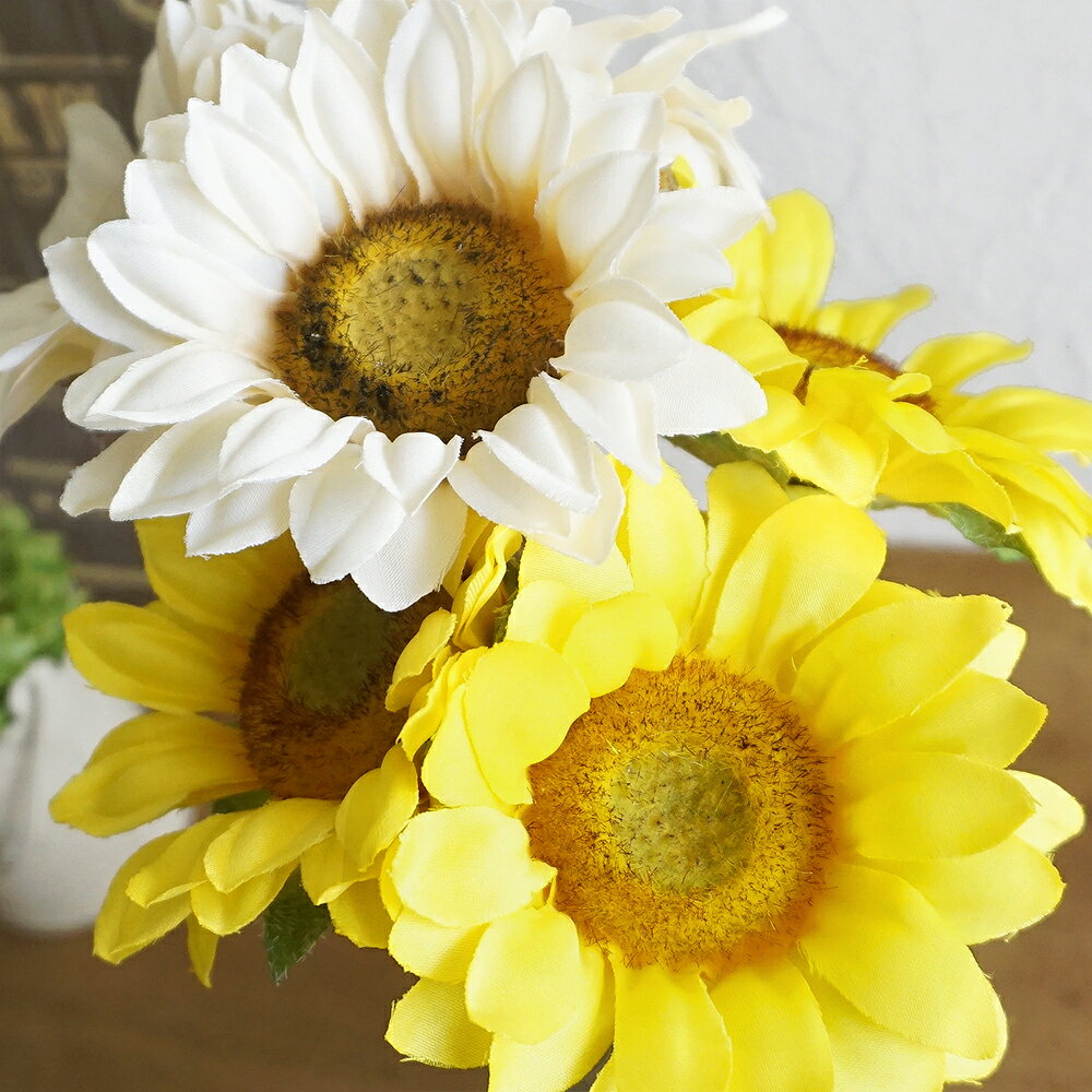 【50%OFF】造花 ヒマワリ バンドル 1束 ひまわり 向日葵 サンフラワー 花束 インテリア 飾り 装飾 シンプル ナチュラル 花 フェイク フェイクフラワー 可愛い おしゃれ 黄色 イエロー ベージュ 夏 雑貨の商品画像 3