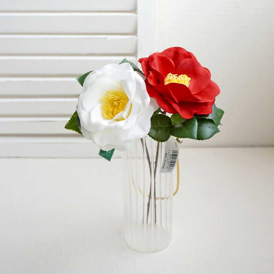 造花 まつり椿 枝 1本 正月飾り 迎春 花材 アーティフィシャルフラワー 和風 ディスプレイ 飾り 装飾 MAGIQ 東京堂