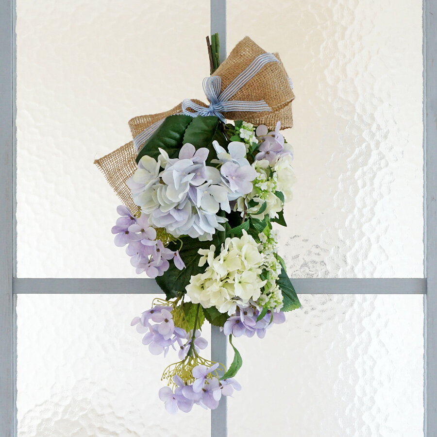 あじさい造花バスケット幅37cm