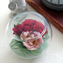 【残り1点】ボトルフラワー チューリップ ローズ ラウンド型 1個 バラ 薔薇 ドライフラワー 花 フラワーアレンジメント インテリア 飾り 可愛い おしゃれ ...