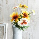 【30%OFFセール】造花 ミックス フラワー バンチ 1束 花束 ブーケ インテリア 飾り 装飾 シンプル ナチュラル 花 フェイク 可愛い おしゃれ 黄色 ...