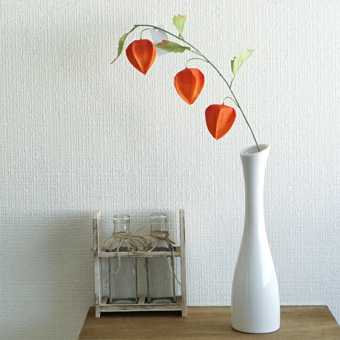 造花 ホオズキ 1本 夏 お盆 お供え インテリア 飾り 花 枝物 シンプル ナチュラル フェイク オレンジ ほおずき 鬼灯 雑貨のサムネイル