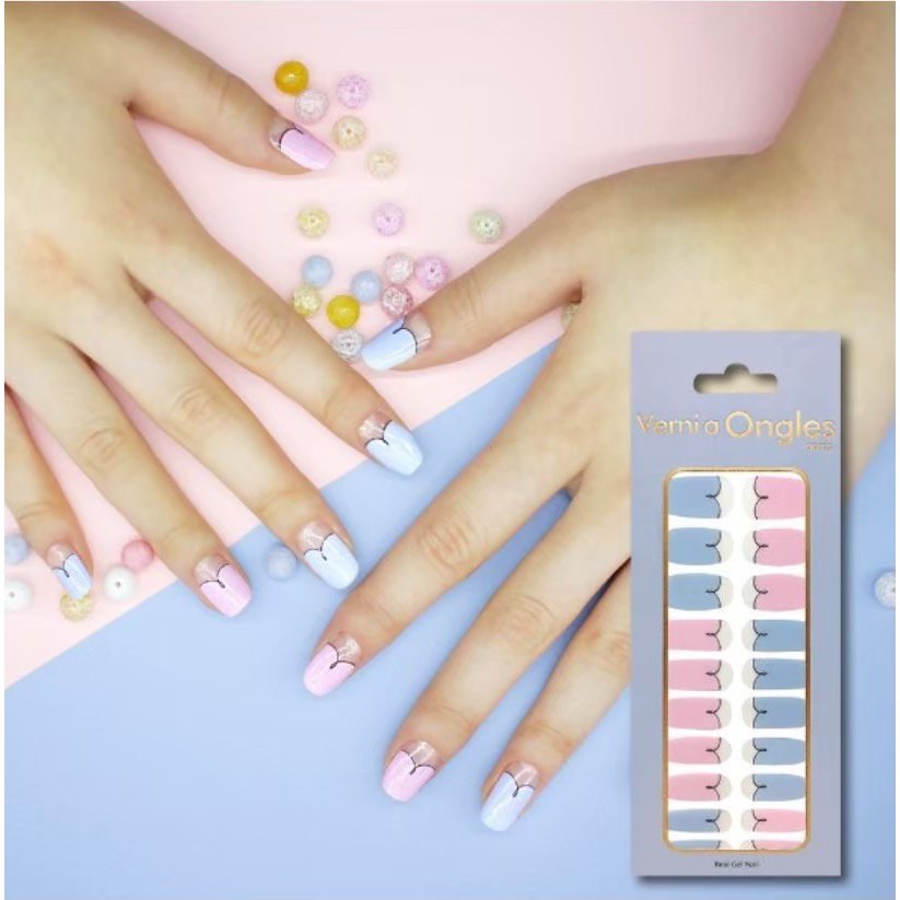 パステルカラーネイルシール 水色ネイルシール ピンクネイルシール ネイルV05 シールネイル 貼るタイプネイル 使い捨てネイル ネイルかわいい 簡単 セルフ キ...