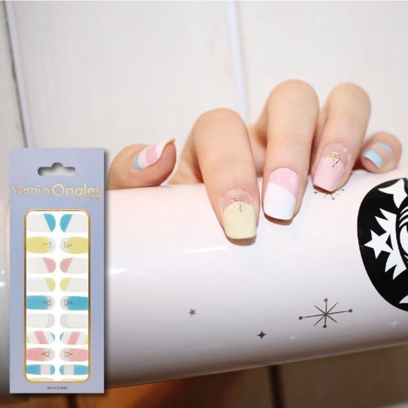 パステルカラーネイルシール ネイルV07 シールネイル 貼るタイプネイル 使い捨てネイル ネイルかわいい 簡単 セルフ キット 硬化 硬め 初心者 貼って固める...