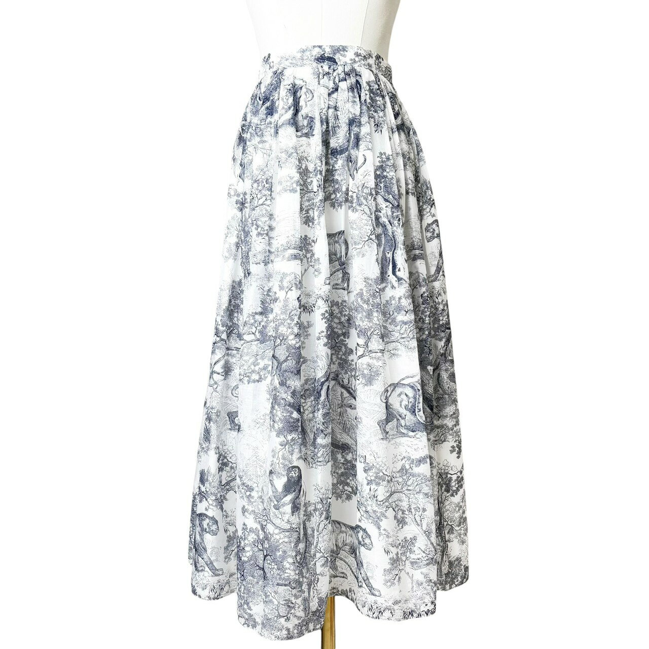 Rakuten - クリスチャンディオール 【中古】Christian Dior 現行品 トワルドゥジュイ ロングスカート 総柄 Aライン フレアスカート ハイウエスト サイドジップ コットン F34 I38 (Sサイズ相当)