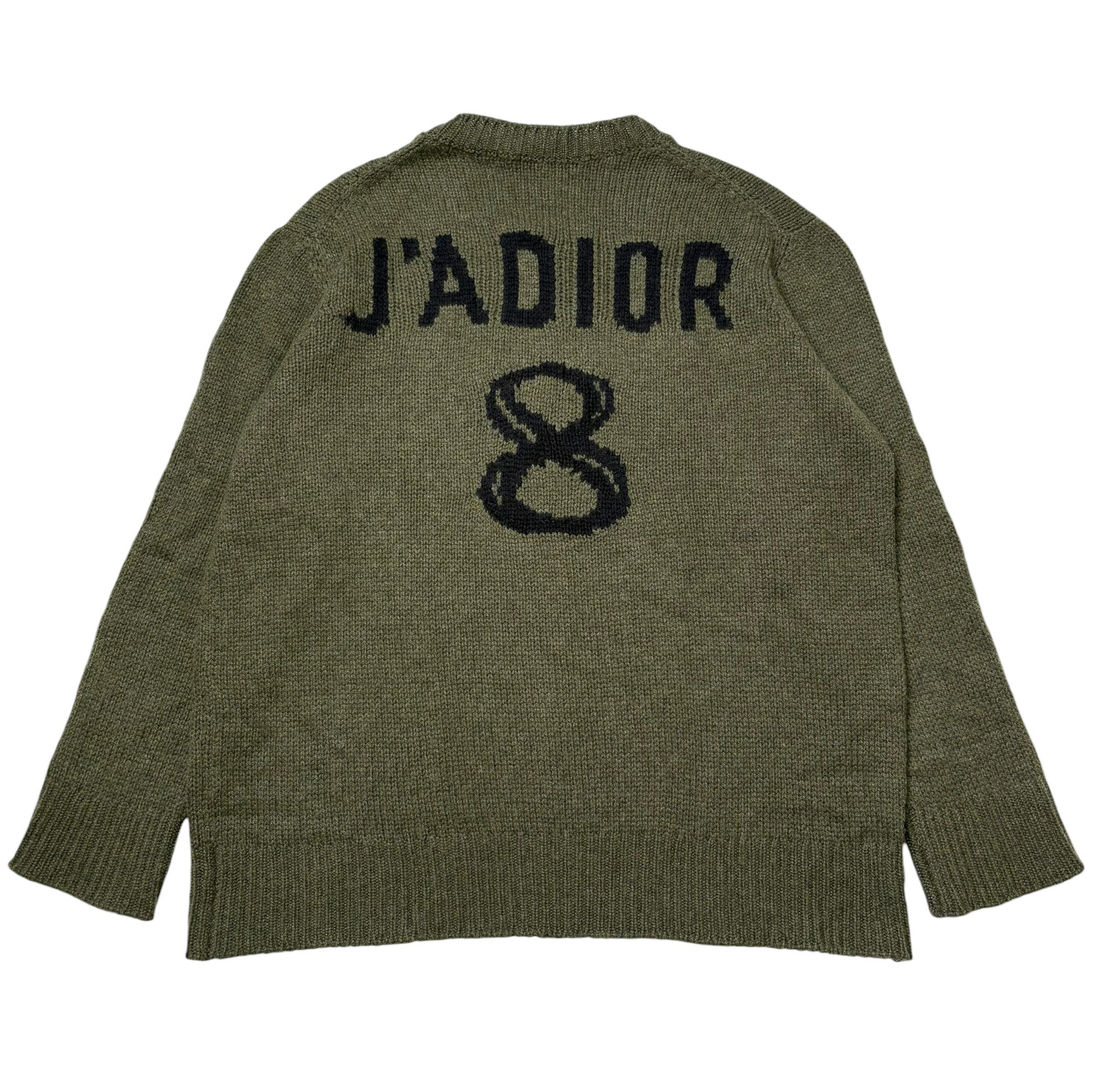 Rakuten - クリスチャンディオール 【中古】Christian Dior J'ADIOR ジャドール カシミヤ100% セーター ニット クルーネック 長袖 バックロゴ カーキグリーン F36 I38 (M~Lサイズ相当)