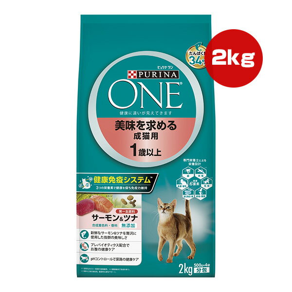 Other Wet Food - ピュリナ ワン キャット 美味を求める成猫用 1歳以上 サーモン＆ツナ 2kg ネスレ日本 ▼a ペット フード 猫 キャット 合成着色料・香料 無添加 総合栄養食 PURINA ONE