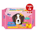 わんわん ウェットてぃっしゅ 70枚入×3個パック入×2袋 第一衛材 ▼a ペット グッズ 犬 ドッグ 猫 キャット 消臭 無香料 なめても安心 日本製 P.one