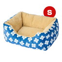 もこもこカドラーベッド S フラワーブルー ボンビアルコン ▼g ペット グッズ 犬 ドッグ 猫 キャット まくら アゴのせ 秋冬